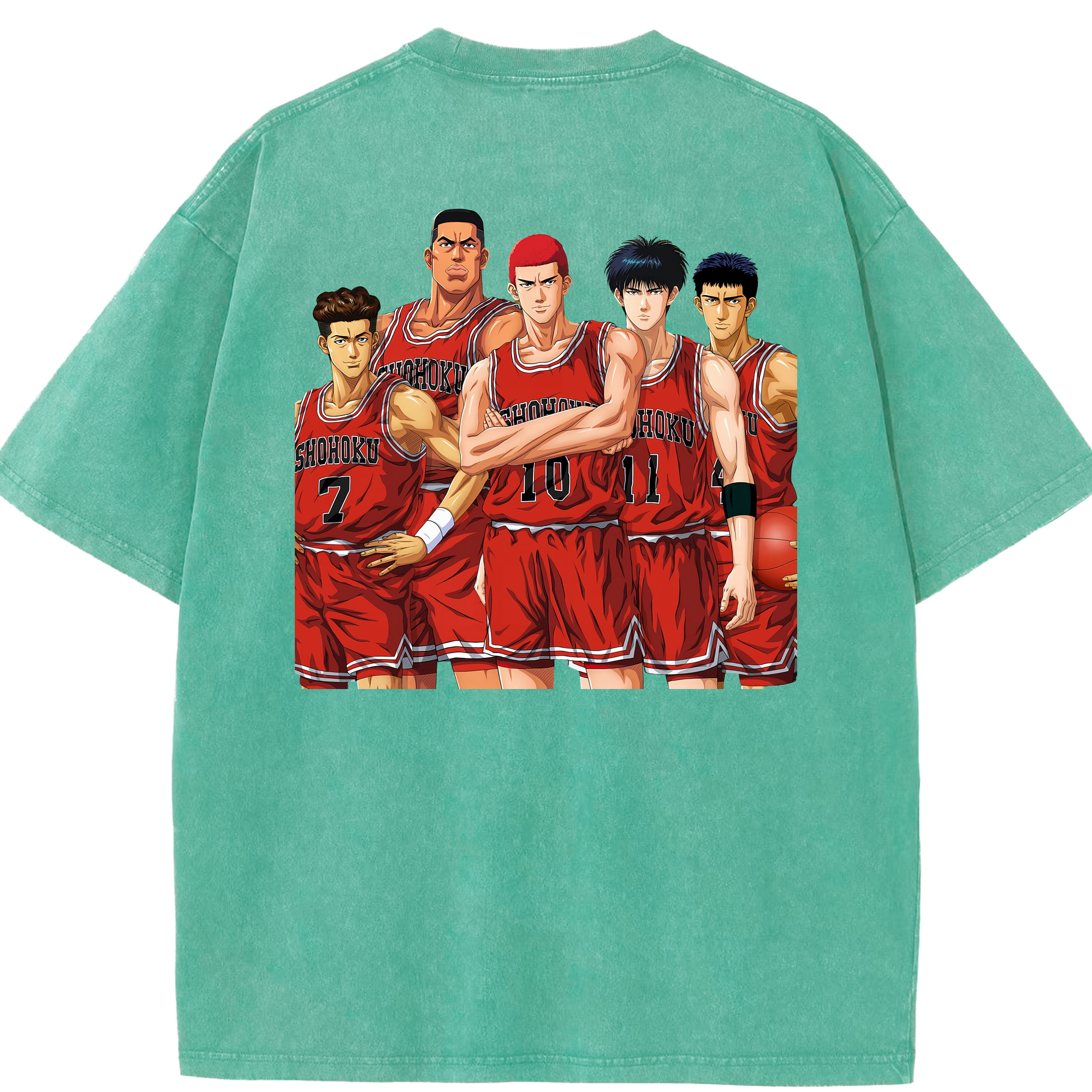 （画像用） SLAM DUNK／スラムダンク 綿100% ヴィンテージ風 半袖Tシャツ（背面プリント）